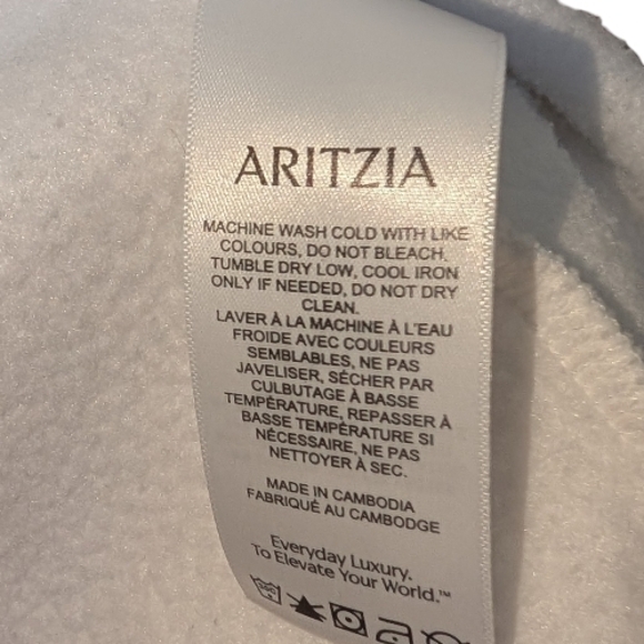 ARITZIA WOMEN'S WHITE COZY FLEECE MEGA ZIP HOODIE SIZE L - Picture 12 of 13